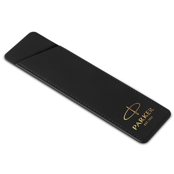 Parker чехол из натуральной кожи, матово-черный с золотым тиснением