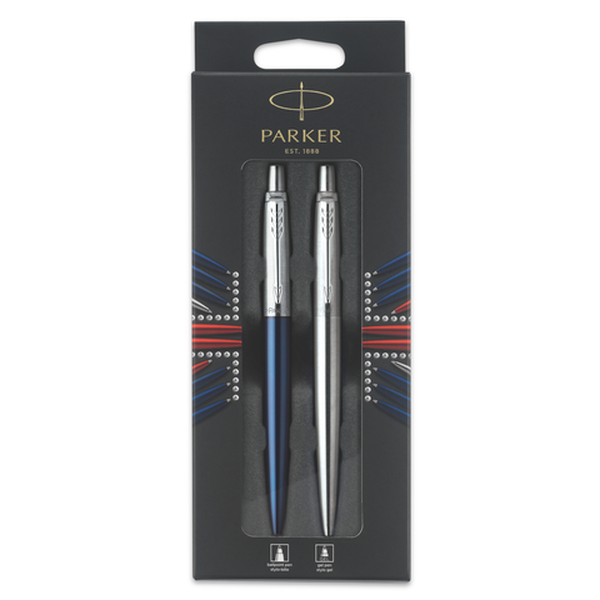 Parker набор подарочный Jotter London - шар. ручка Blue + гел. ручка Stainless Steel, M, блистер