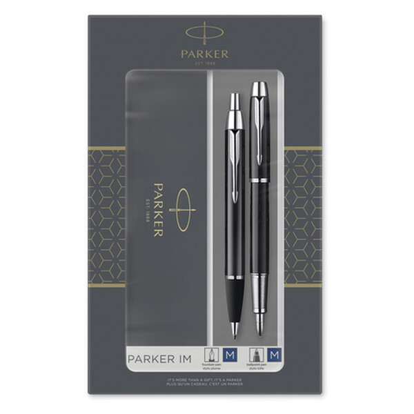 Parker Набор подарочный IM Black CT шар. ручка, 1,0мм + ручка перьевая, 1,0мм