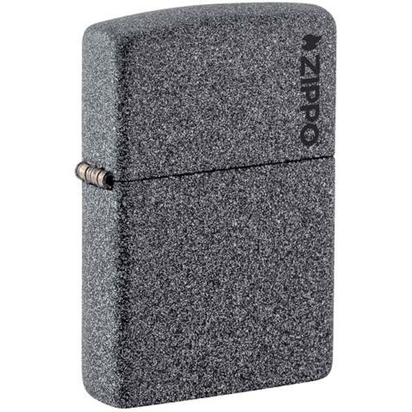 Зажигалка ZIPPO Logo с покрытием Iron Stone, латунь/сталь, серая, матовая, 38x13x57 мм, шт