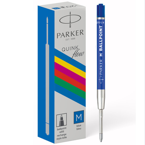 Parker стержень объемный для шариковой ручки, пластик, QuinkFlow Ball Point, M, 1мм, синие чернила