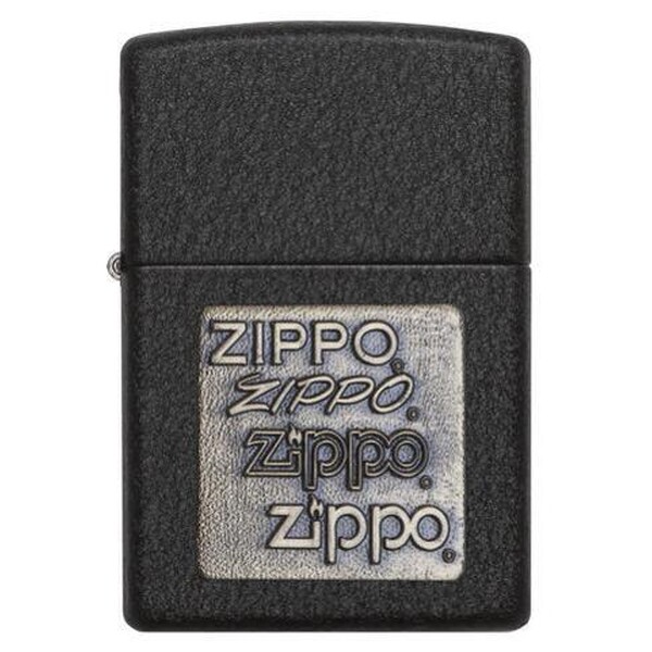 Зажигалка Zippo с покрытием Black Crackle, латунь/сталь, чёрная, матовая, 36x12x56 мм