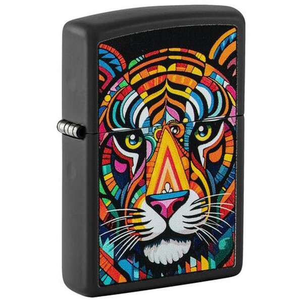 Зажигалка ZIPPO Tiger Stripes Design с покрытием Black Matte, латунь/сталь, черная, 38x13x57 мм, шт