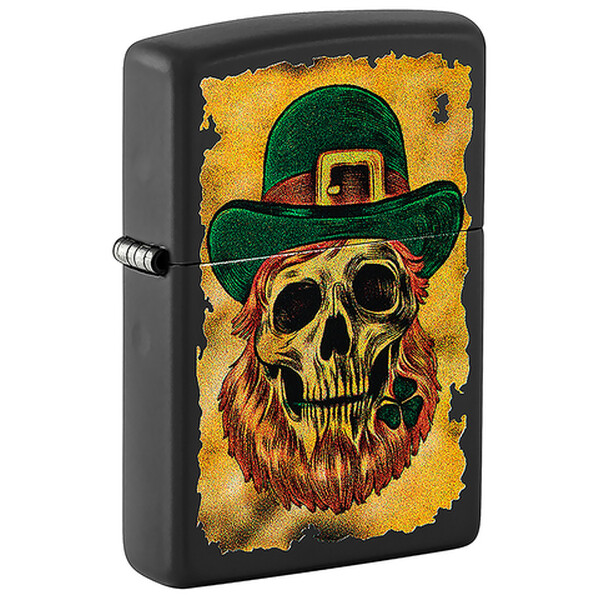 Зажигалка ZIPPO Lucky Map с покрытием Black Matte, латунь/сталь, черная, 38x13x57 мм, шт