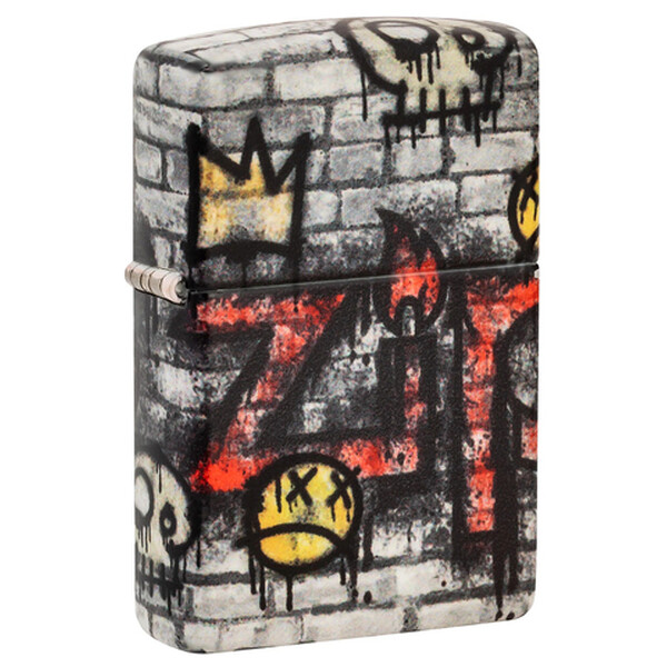 Зажигалка ZIPPO Graffiti King с покрытием 540 Matte, латунь/сталь, разноцветная, матовая, 38x13x57 м