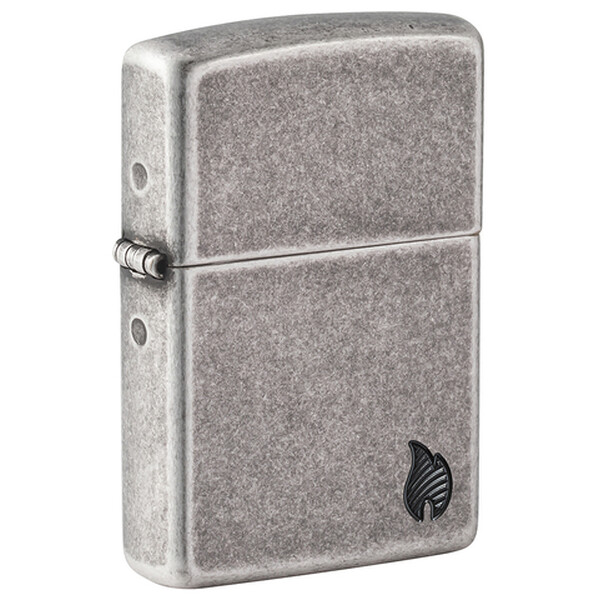 Зажигалка ZIPPO Armor Пламя c античным серебристым покрытием | Flame Antique Silver, латунь/сталь, с