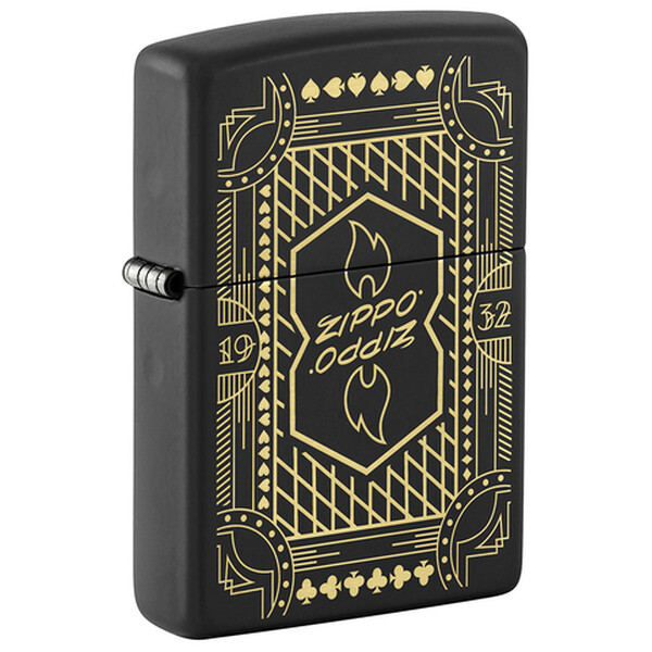 Зажигалка ZIPPO Lines Design с покрытием Black Matte, латунь/сталь, черная, матовая, 38x13x57 мм, шт