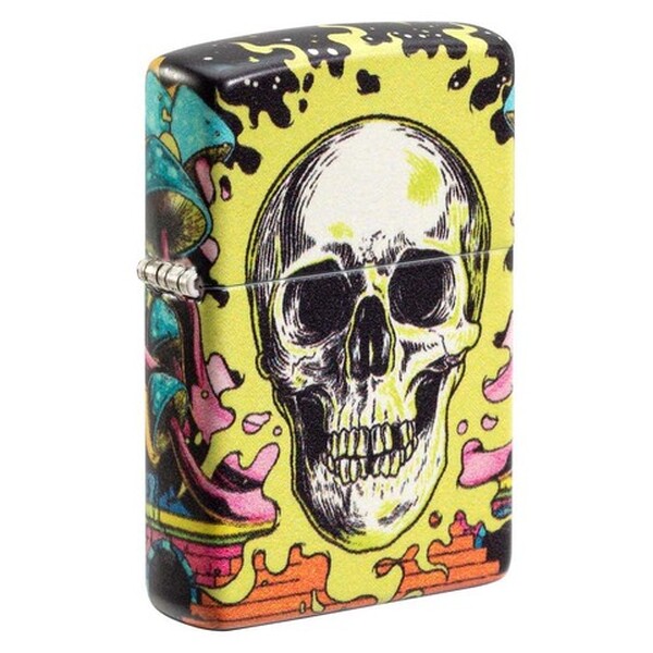 Зажигалка Zippo Skull Design с покрытием Glow In The Dark Green,латунь/сталь,разноцветная38x13x57 мм