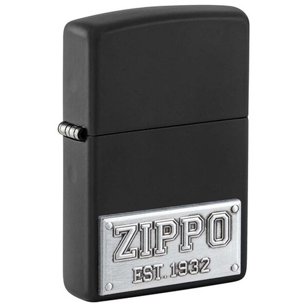 Зажигалка Zippo License Plate с покрытием Black Matte, латунь/сталь, черная, 38x13x57 мм