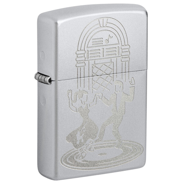 Зажигалка Zippo Vintage Dance с покрытием Satin Chrome, латунь/сталь, серебристая, 38x13x57 мм