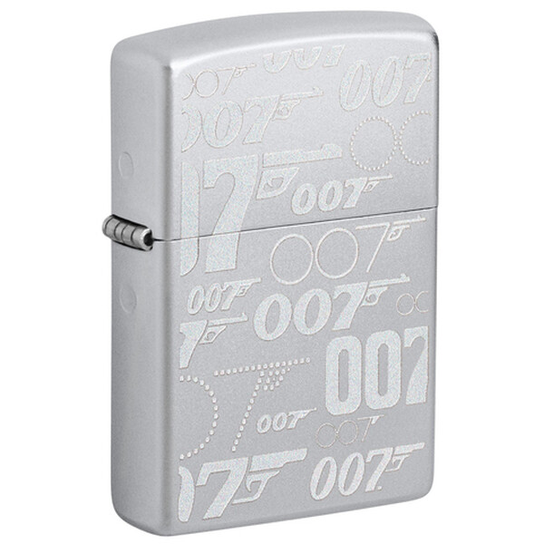 Зажигалка Zippo James Bond™ с покрытием Satin Chrome, латунь/сталь, серебристая, 38x13x57 мм