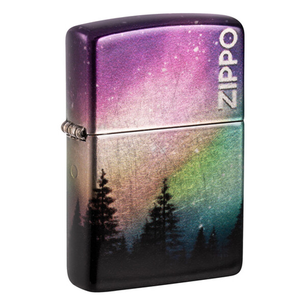 Зажигалка Zippo Colorful Sky с покрытием 540 Tumbled Chrome, латунь/сталь, разноцветная, 38x13x57 мм