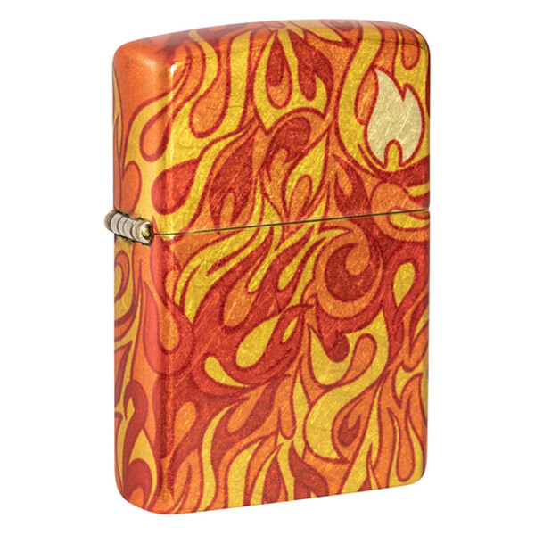Зажигалка Zippo Fire с покрытием 540 Tumbled Brass, латунь/сталь, разноцветная, 38x13x57 мм