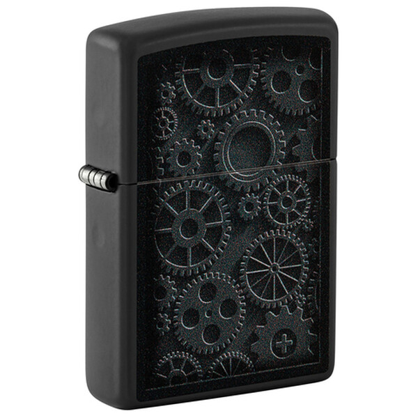 Зажигалка Zippo Steampunk с покрытием Black Matte, латунь/сталь, черная, матовая, 38x13x57 мм