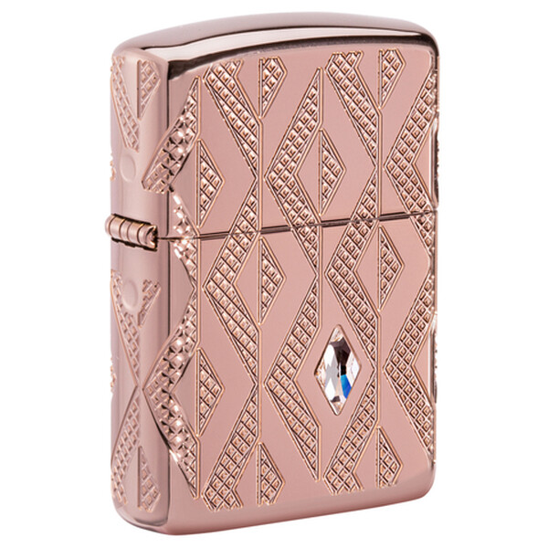 Зажигалка Zippo Armor Geometric Diamond Pattern Design, латунь/стальрозовое золото,38x13x57мм