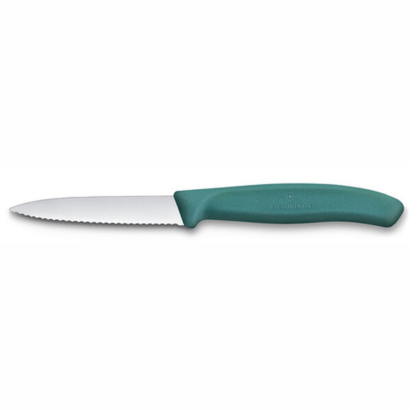 Нож Victorinox для овощей, лезвие 8 см волнистое, зеленый