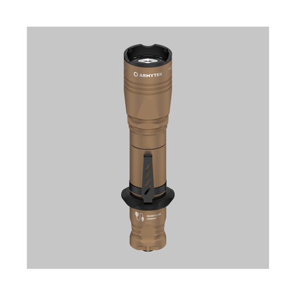 Фонарь светодиодный тактический Armytek Dobermann Pro Magnet USB, 1500 лм, холодный свет, песочный