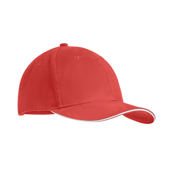 Brushed heavy cotton 6 panel Ba красно-бел