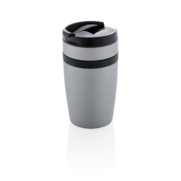 Герметичная термокружка Sierra серебрян черн