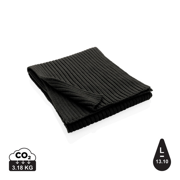 Вязаный шарф Impact из Polylana® AWARE™, 180x25 см черн