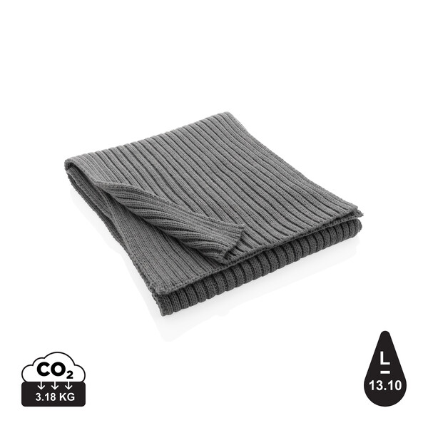 Вязаный шарф Impact из Polylana® AWARE™, 180x25 см сер