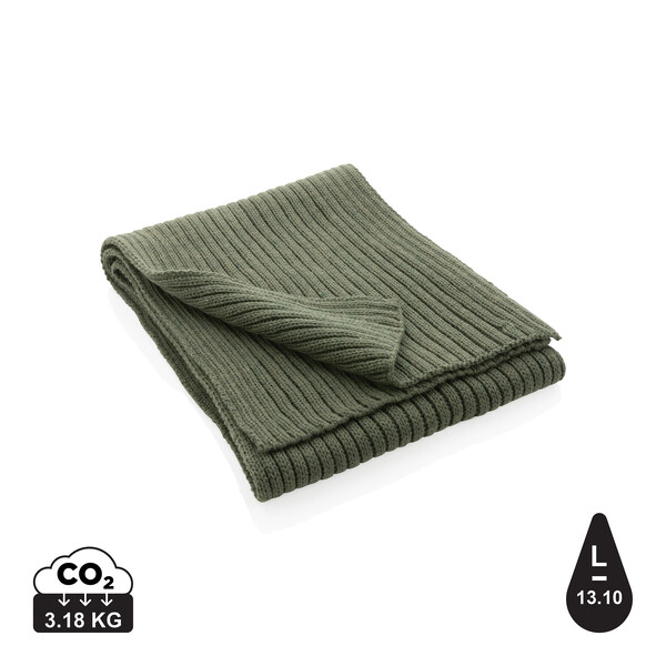 Вязаный шарф Impact из Polylana® AWARE™, 180x25 см зелен