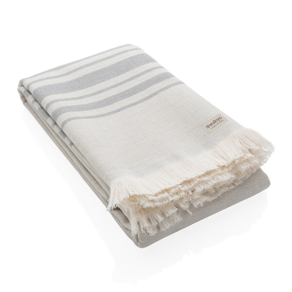 Накидка Ukiyo Yumiko из переработанного хлопка AWARE™, 100x180 см сер