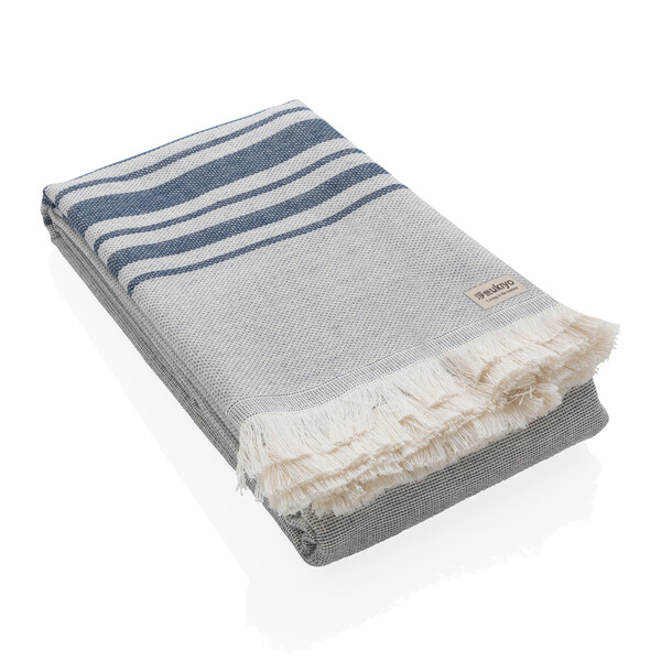 Накидка Ukiyo Yumiko из переработанного хлопка AWARE™, 100x180 см темно-син