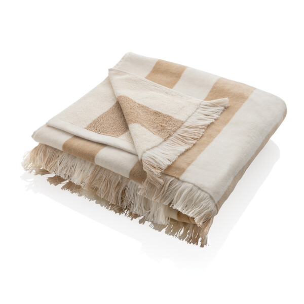 Пляжное полотенце Ukiyo Yukari XL из переработанного хлопка AWARE™, 100x180 см коричнев