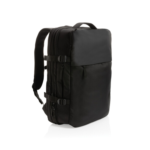 Рюкзак для путешествий Swiss Peak из rPET AWARE™ с регулируемым объемом, 15.6" черн