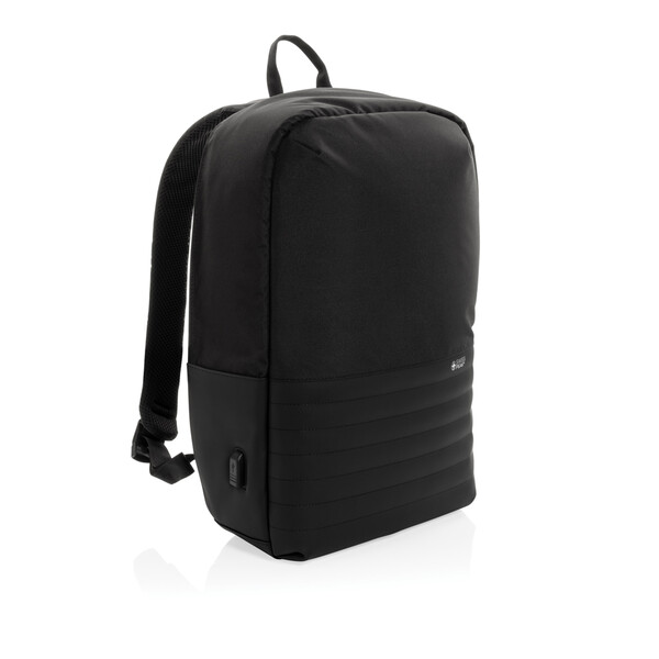 Антикражный рюкзак для ноутбука Swiss Peak с RFID-защитой из rPET AWARE™, 15,6’’ черн