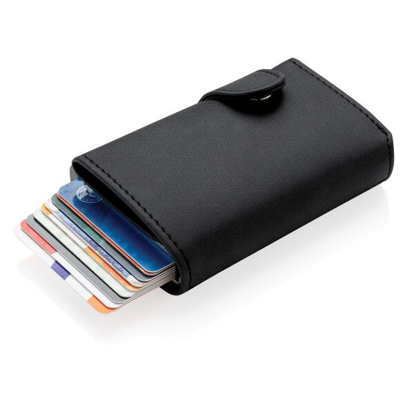 Алюминиевый картхолдер Standard с PU кошельком и защитой RFID черн