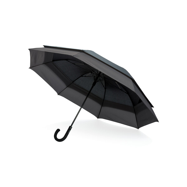 Расширяющийся зонт Swiss Peak из rPET AWARE™, d116-137 см черн сер
