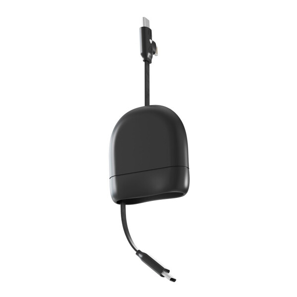 Кабель Xoopar ICE-R с ретрактором 2 в 1, разъёмы USB-C и Lightning, 60 Вт черн