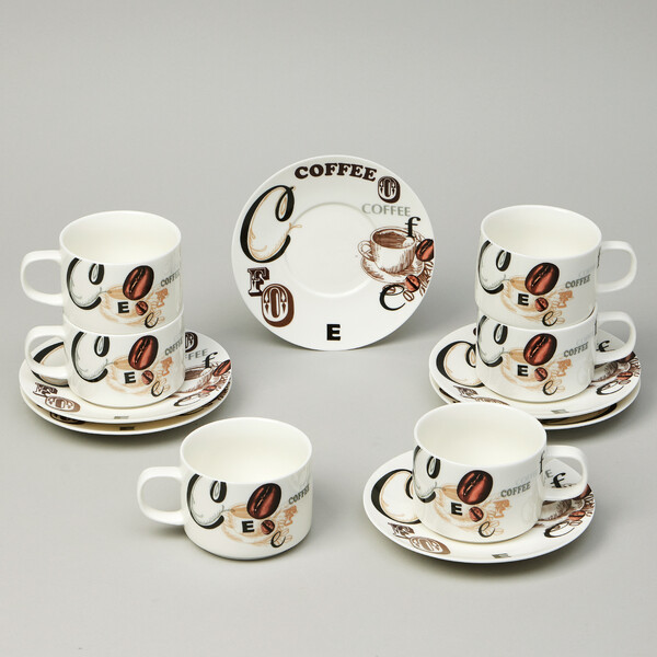 КОФЕЙНЫЙ НАБОР LEFARD "COFFEE MANIA" НА 6 ПЕР. 12 ПР. 180 МЛ